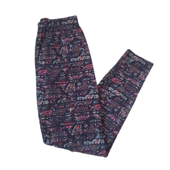 Sweetlegs Heirloom navy print leggings One Size - Picture 1 of 7